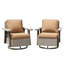 Ensemble de chaises pivotantes en osier avec coussin brun clair en polyéthylène (PE)-1826563688-1826563694