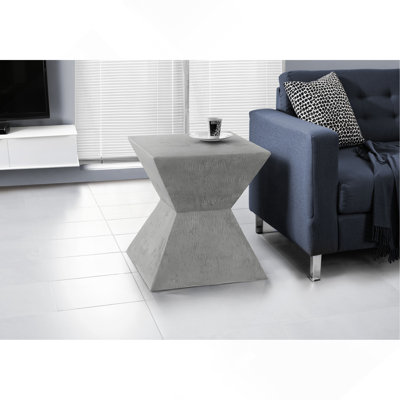 Table d'appoint, h 25 po, intérieur ou extérieur, table d'appoint, table de bout, table de chevet, chambre à coucher, salon, gris