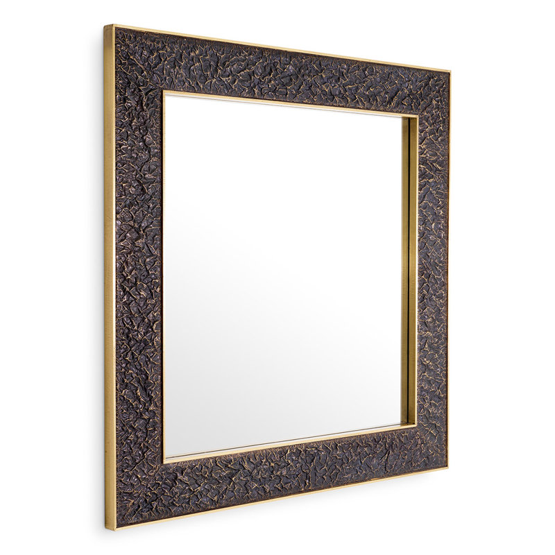 Risto Brass Wall Mirror, Square, 39.37" x 39.37"