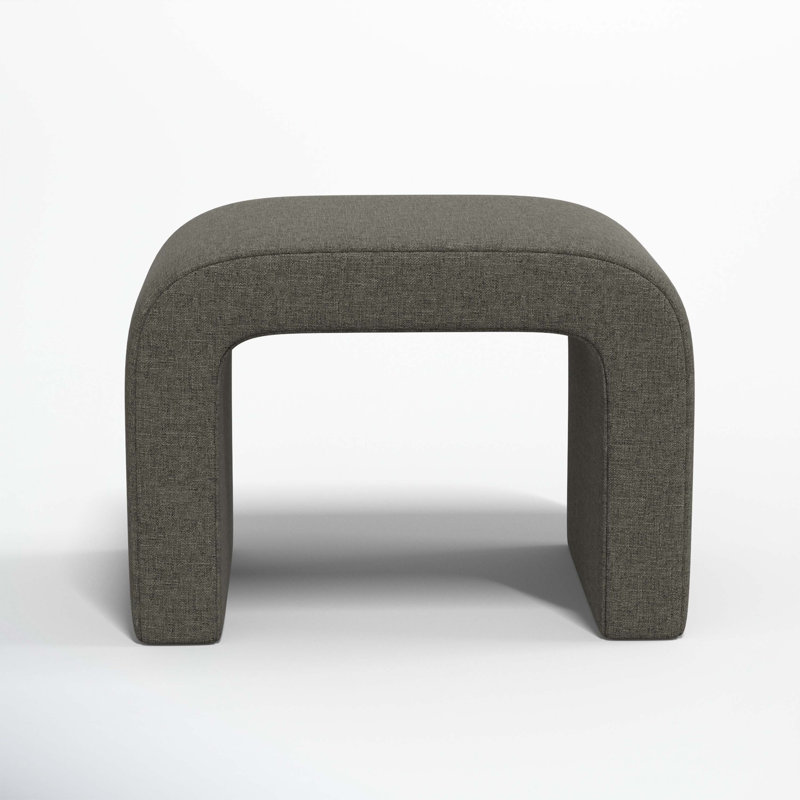 Repose-pieds Barley, Lin texturé gris anthracite Zuma