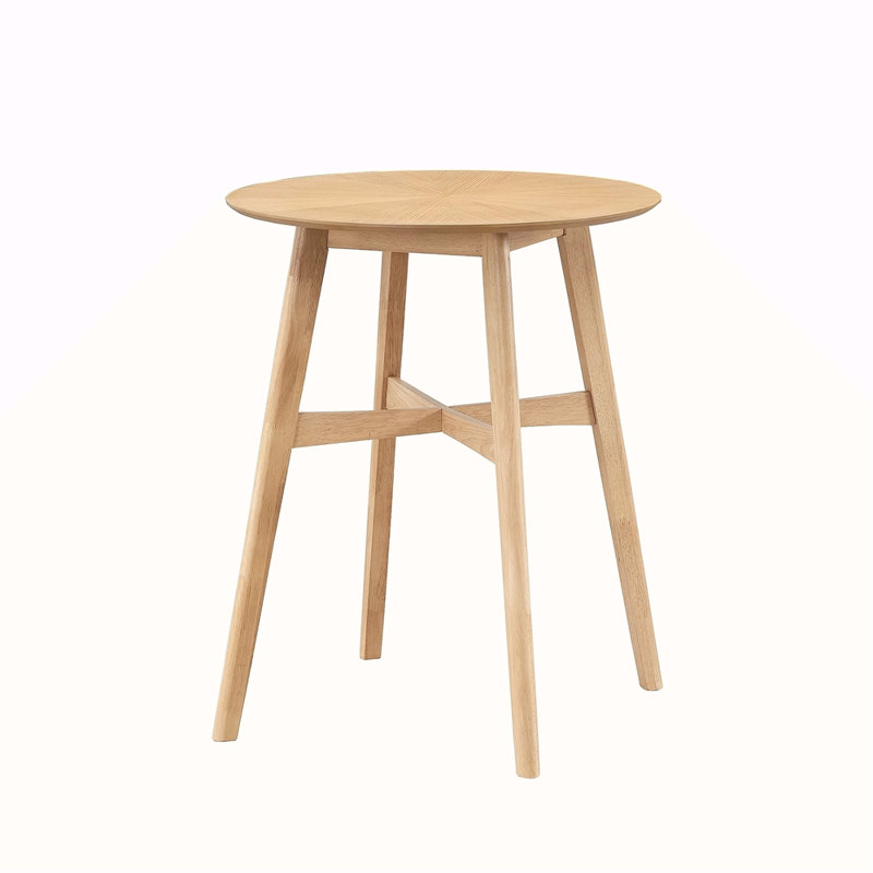Table de bar ronde surdimensionnée de 31,5 pouces, table de salle à manger en bois à haut plateau de cuisine pour pub, salon, restaurant, bar à cocktail, chêne