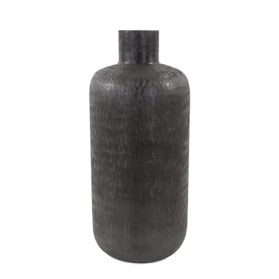 Etched Crossways Short Neck Bottle Vase- Large