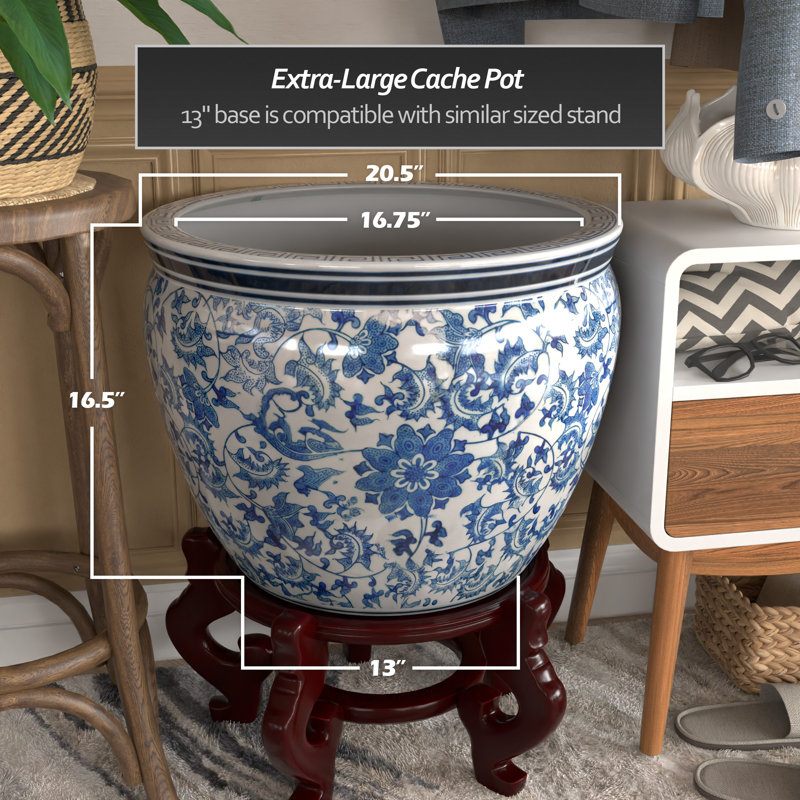 Morawa Handmade Ceramic Cachepot, 16.5" H x 20.5" W x 20" D