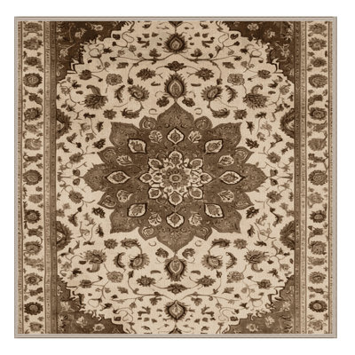 Machine Washable Tabriz Beige Area Rug