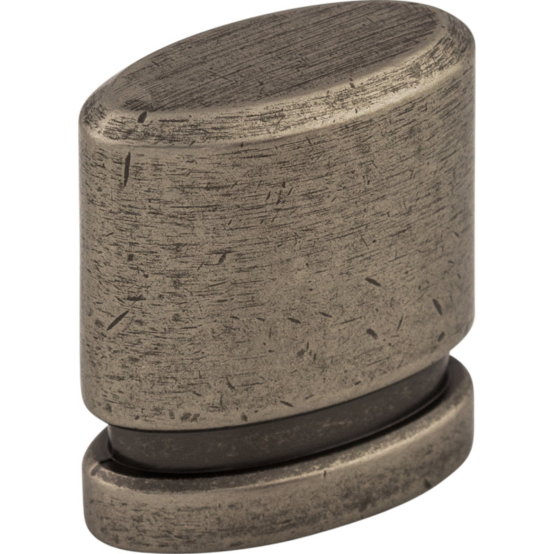 Oval Knob, 1" Length, Pewter Antique