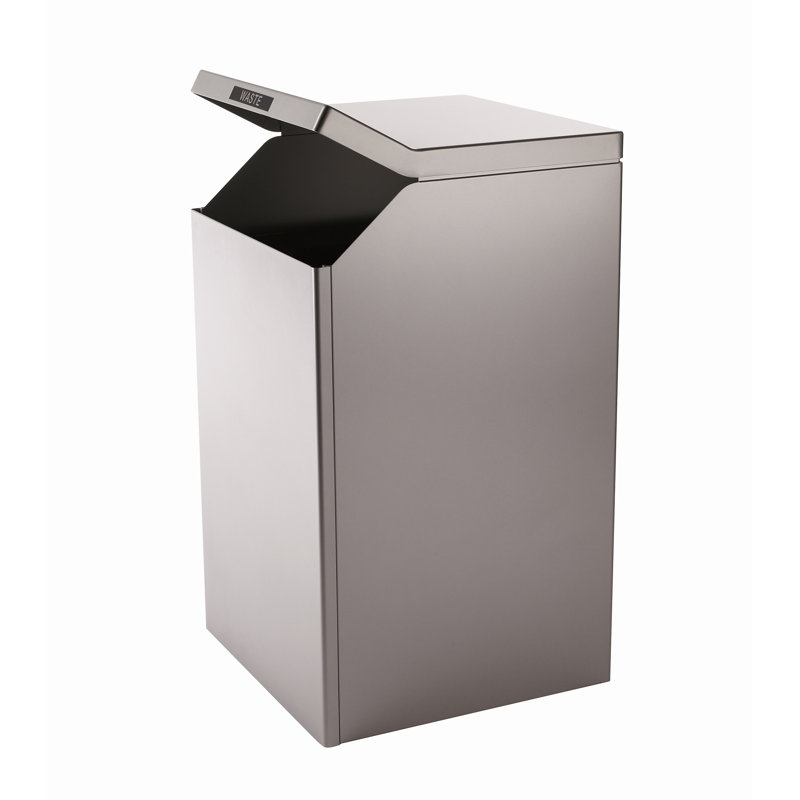 TIMO Steel Open Kitchen Trash Can - 30 Gallons, Aluminum Metallic