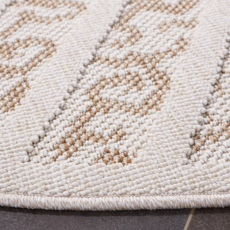 Tapis d'intérieur / extérieur à motif géométrique Alibek Performance, Rond 6 pi 7 po