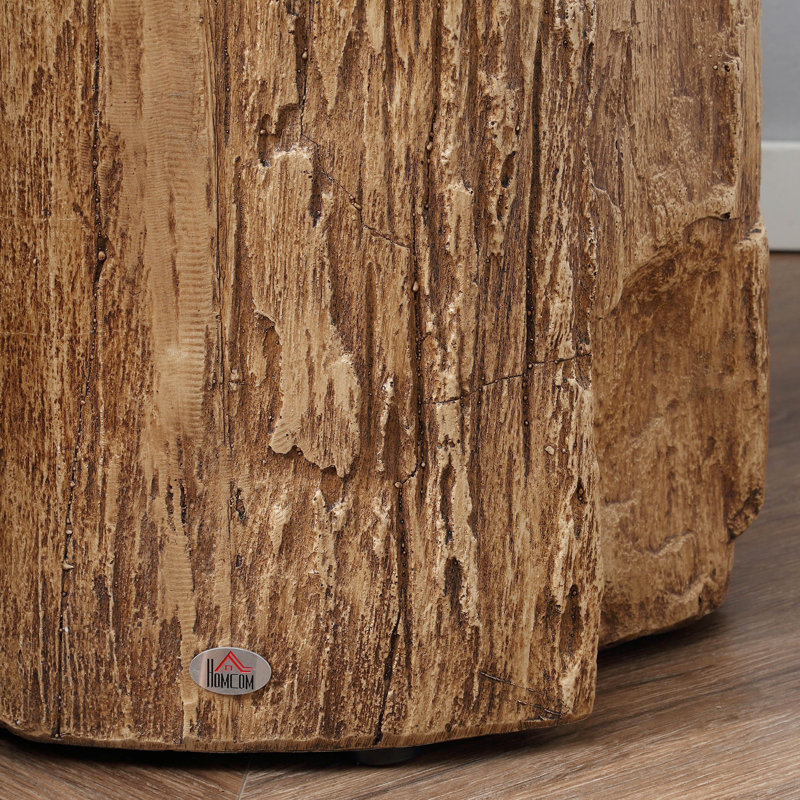 Table décorative en bois pour arbre, table d'appoint avec surface ronde, pour l'intérieur et l'extérieur, apparence naturelle, tabouret de roulement de 198 lb, finition