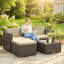 Mobilier de patio en osier avec coussins rembourrés, ensembles de canapé d'angle, kaki-776237639