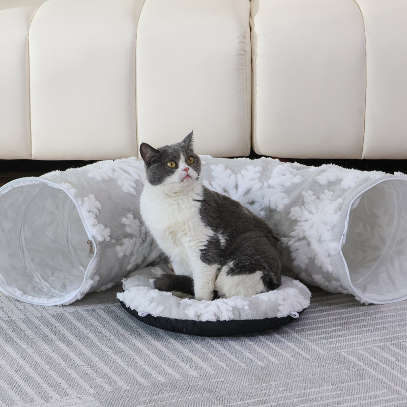 Cat Tunnel With Cat Bed For Indoor Cats, Multifunctional Cat Playground Toys Hideplace For Small Medium Large Cats
