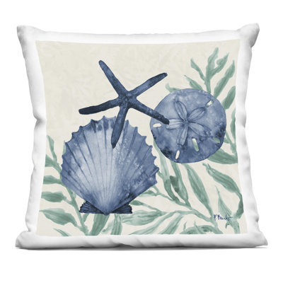 Coussin Coastal Teak Clam Shell