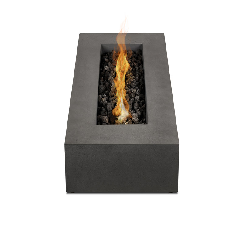 La Valle 72" Rectangle Propane Fire Table, Carbon