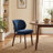 20.1" Extra Wide Upholstered Dining Chair, Side Chair with High Wingback, Armless Vanity Chair With Solid Wood Legs For Dining Living Room Vanity Office, Blue, Set of 6-68710396-68710384