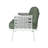 Mariano Steel Loveseat And Table, Off White+Green-542076896-542076902