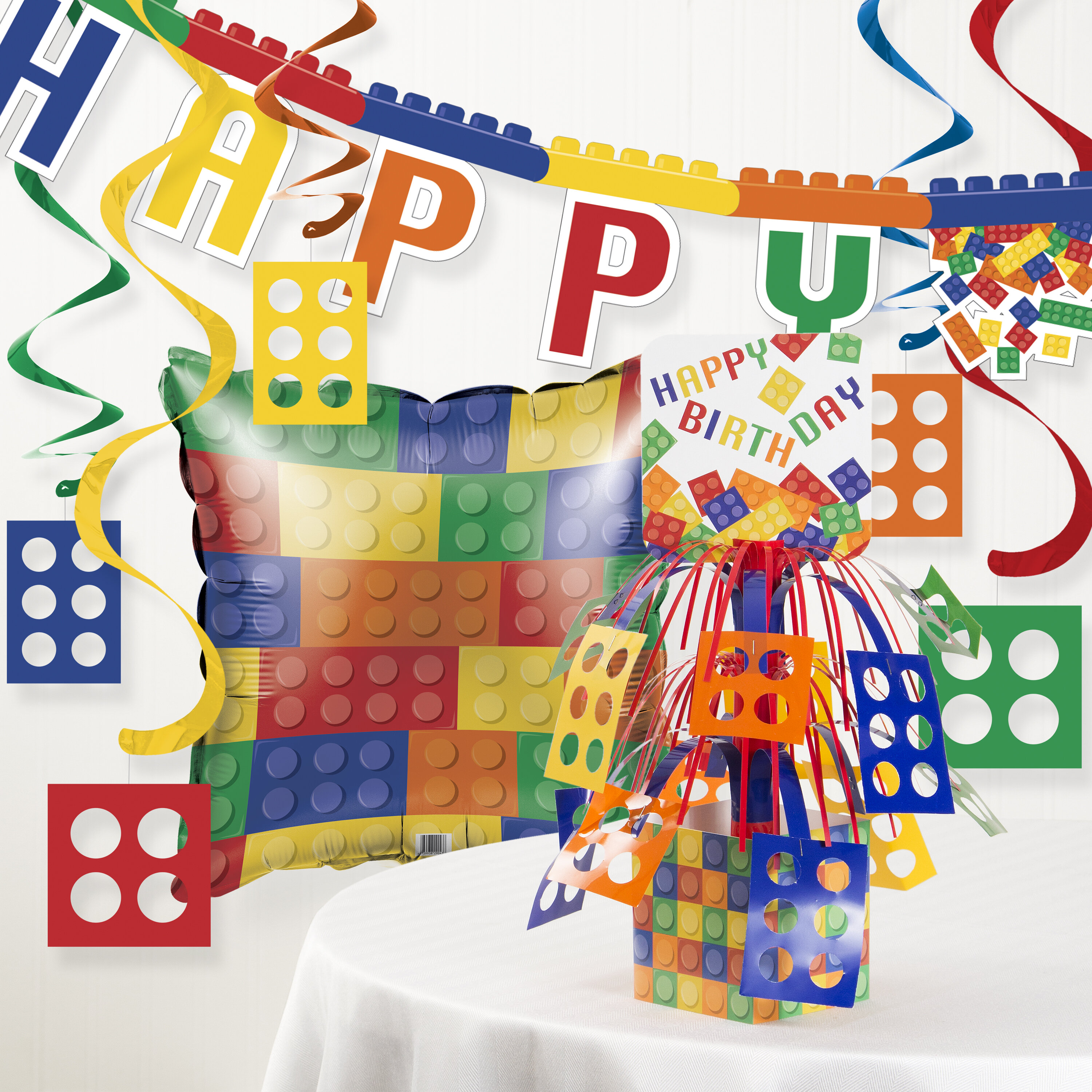 The Party Aisle™ 8 Piece Block Birthday Party Decoration Kit | Wayfair