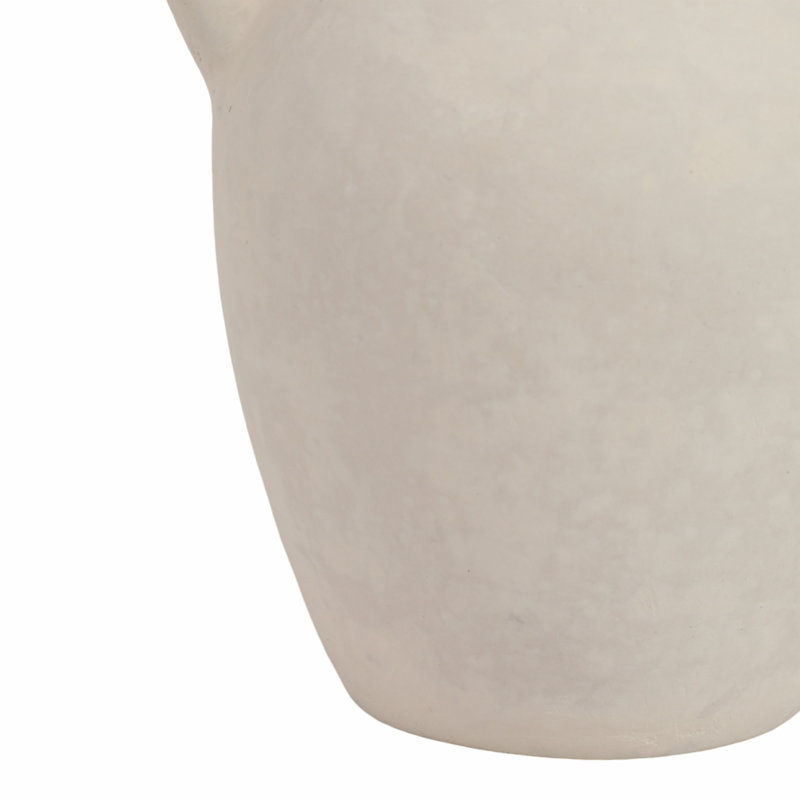 Kenith Handcrafted Amphora Table Vase, Ivory/Solid Color, 9"