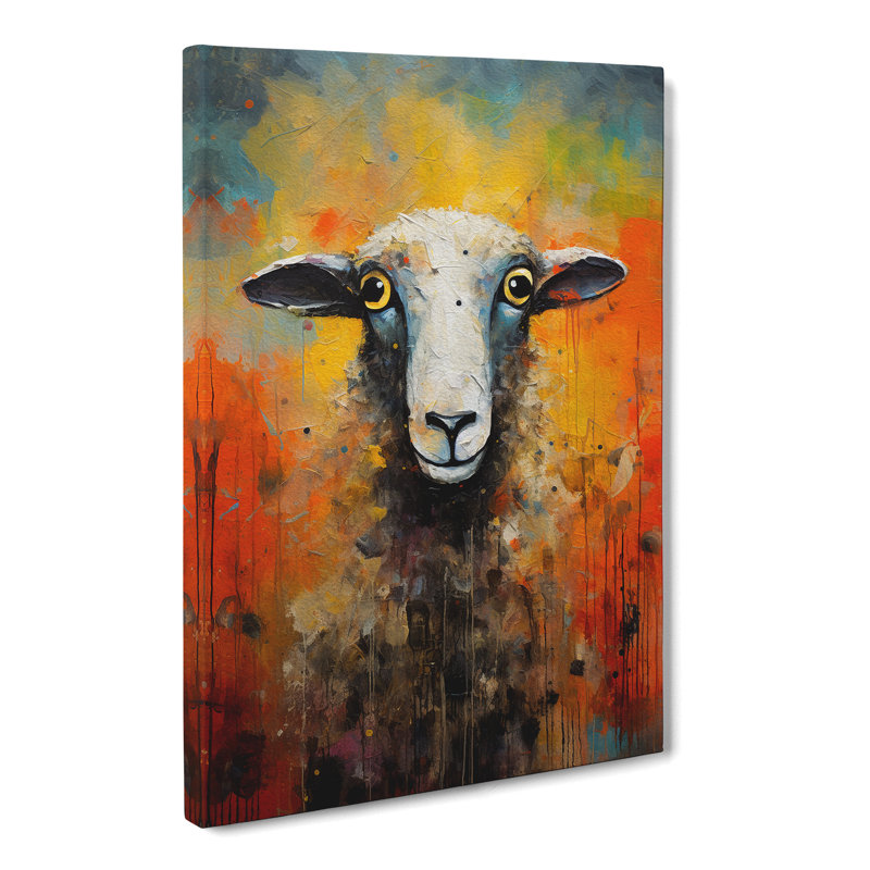 Sheep Abstract No.2 - No Frame Print, 50cm H x 35cm W x 3cm D