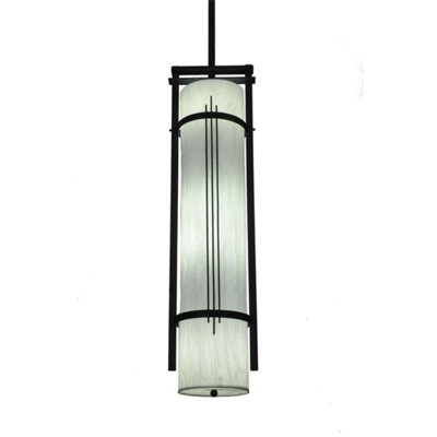 Cresie 4 - Light Textured Black Cylinder Pendant
