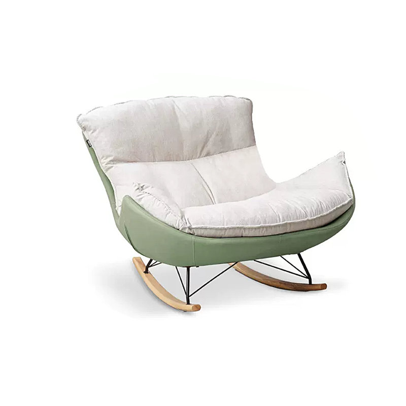 Chaise berçante simple Eggshell, Blanc / vert