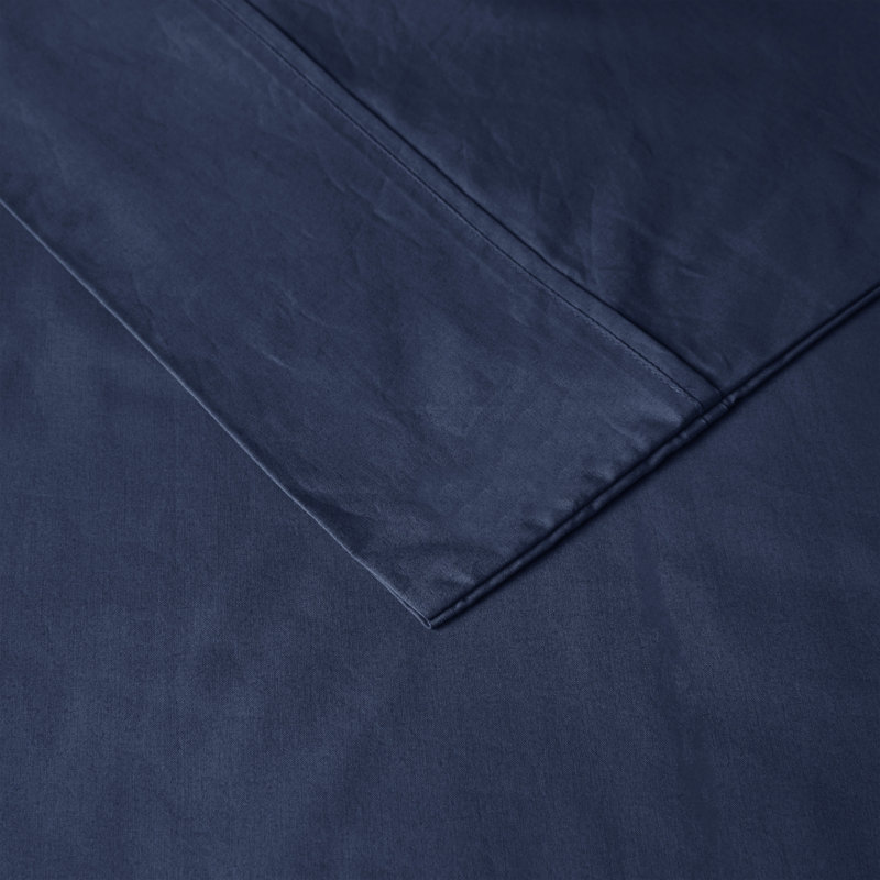 Navy Full Cotton Percale Sheet Set