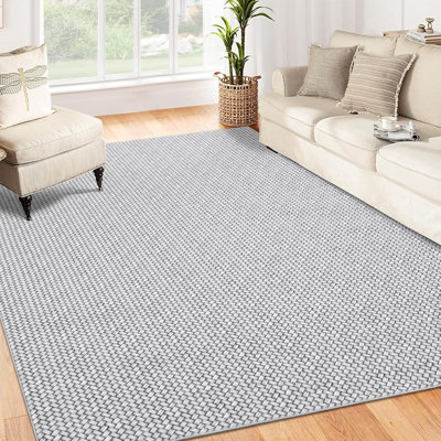Washable Area Rug – Non-Slip Soft Low Pile Modern Abstract Foldable Ideal for Living Room Bedroom Nursery Dining Room Gray.