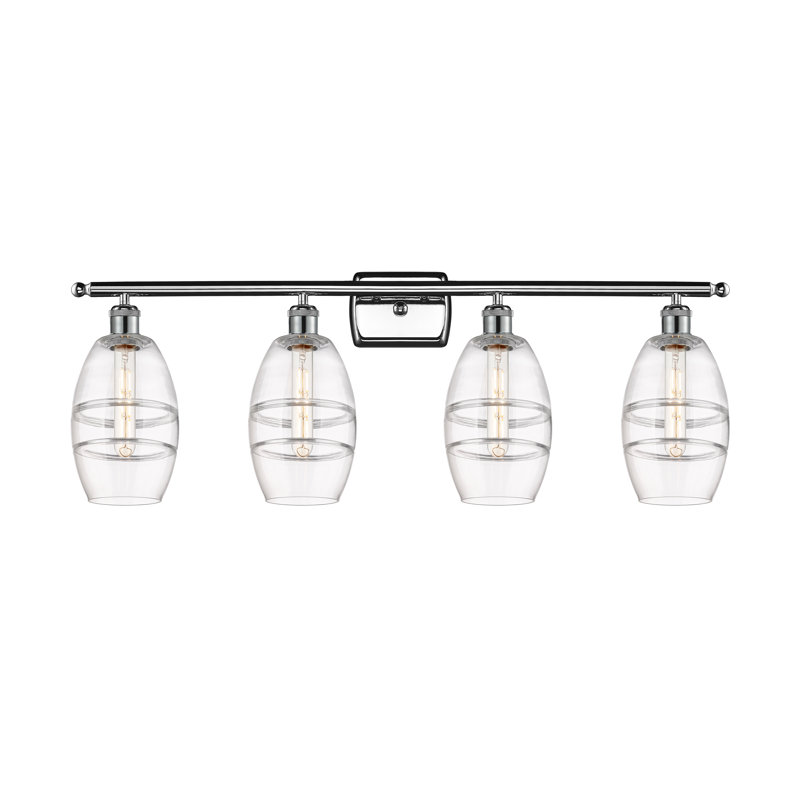 Éclairage pour meuble-lavabo 4 lumières 36 po Ballston - Dundrod, Transparent, Chrome poli