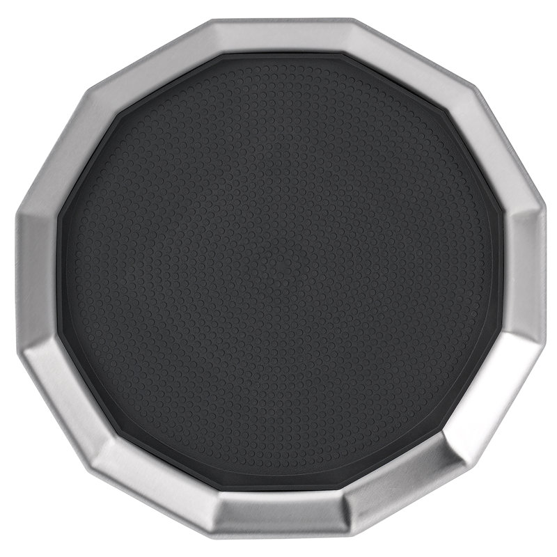Plateau en acier inoxydable à douze côtés, H 1,75 po x l 11 po x P 11 po, Argent