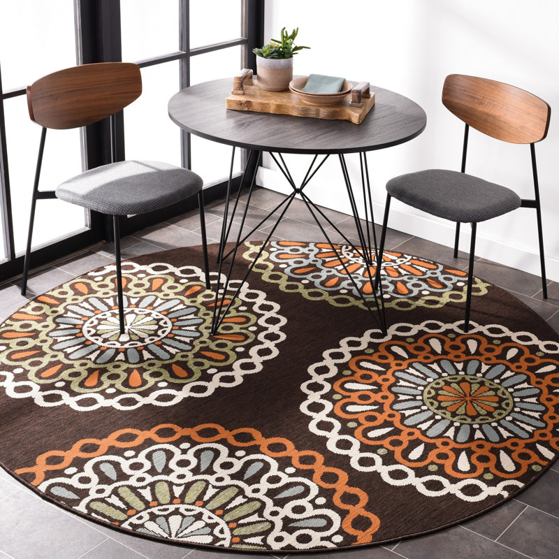 Centeno Performance Floral Indoor/Outdoor Area Rug, Round 6'7"
