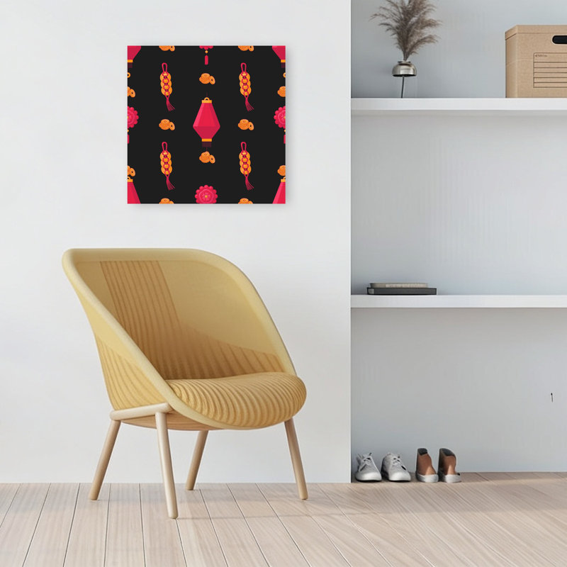 «Lucky Lanterns», art mural traditionnel traditionnel, H 18 po x l 18 po
