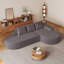 Ensemble de canapé modulaire recouvert de tissu d'ameublement moderne modulaire en L de 108,5 pouces avec 3 coussins en chenille recourbée pour une combinaison de confort et de style-521358996-521358994