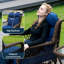 Ensemble de chaises berçantes pivotantes d'extérieur 3 pièces Abinsa-327474607-327474604