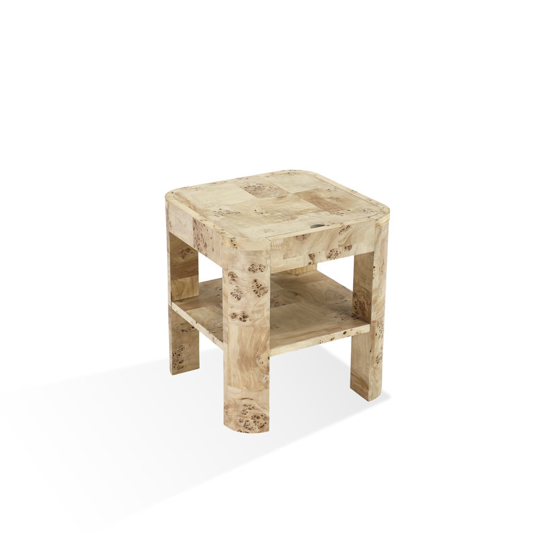 Mappa Burl End Table In Amber Kiss