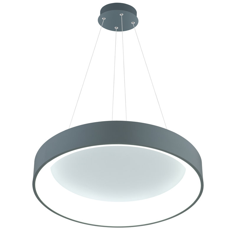 Luminaire suspendu DEL Adrihanna, Gris / blanc, H 5 po x l 24 po x P 28 po