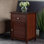 Table de chevet 1 tiroir avec armoire au fini noyer, H 25 po x l 18,9 po x P 14,96 po