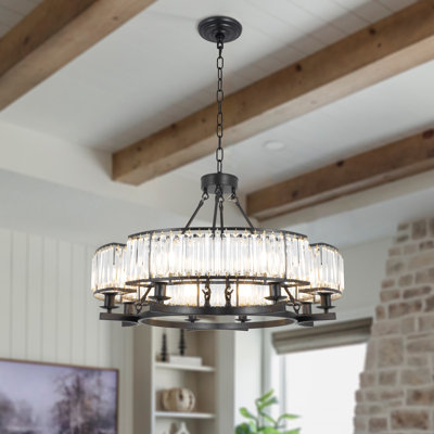 Lustre moderne en cristal 8 lumières 33 "Iolanda