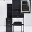 Amabella Small Size Vanity Table With Touch-Control Led Mirror, Colour & Brightness Adjustable, Cushioned Stool, , Black, Space Optimizing Concept Black Sliding Touch Adjustable Colour, For Compact Living Spaces-121535420