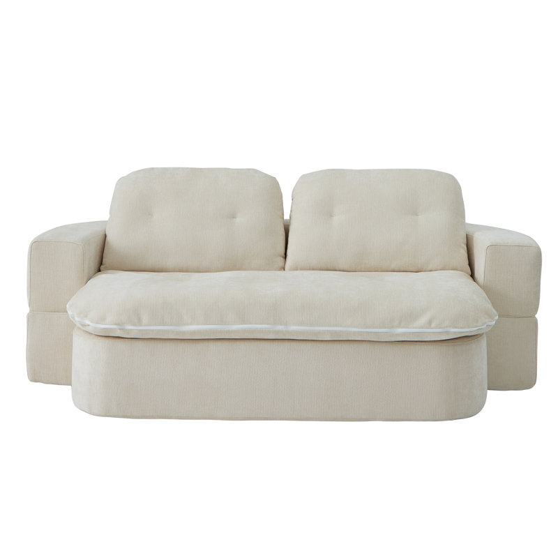 Canapé-lit convertible Chenille, Blanc