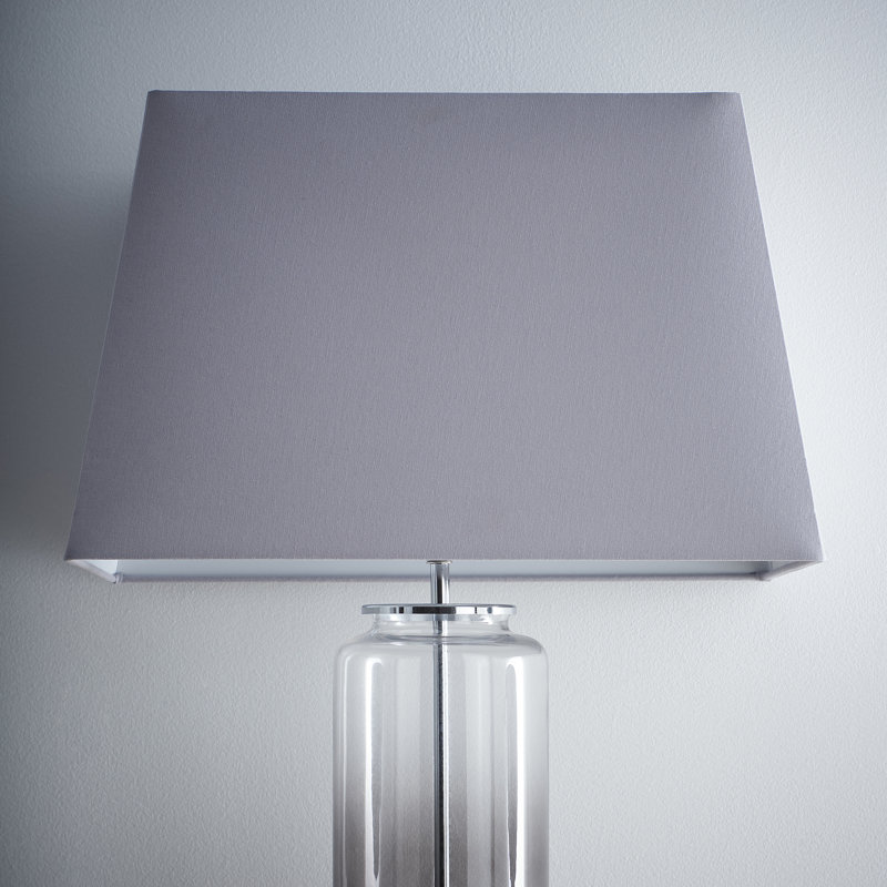 33 cm Cotton Rectangle Lamp Shade, Grey, 27cm H x 42.5cm W x 28cm D
