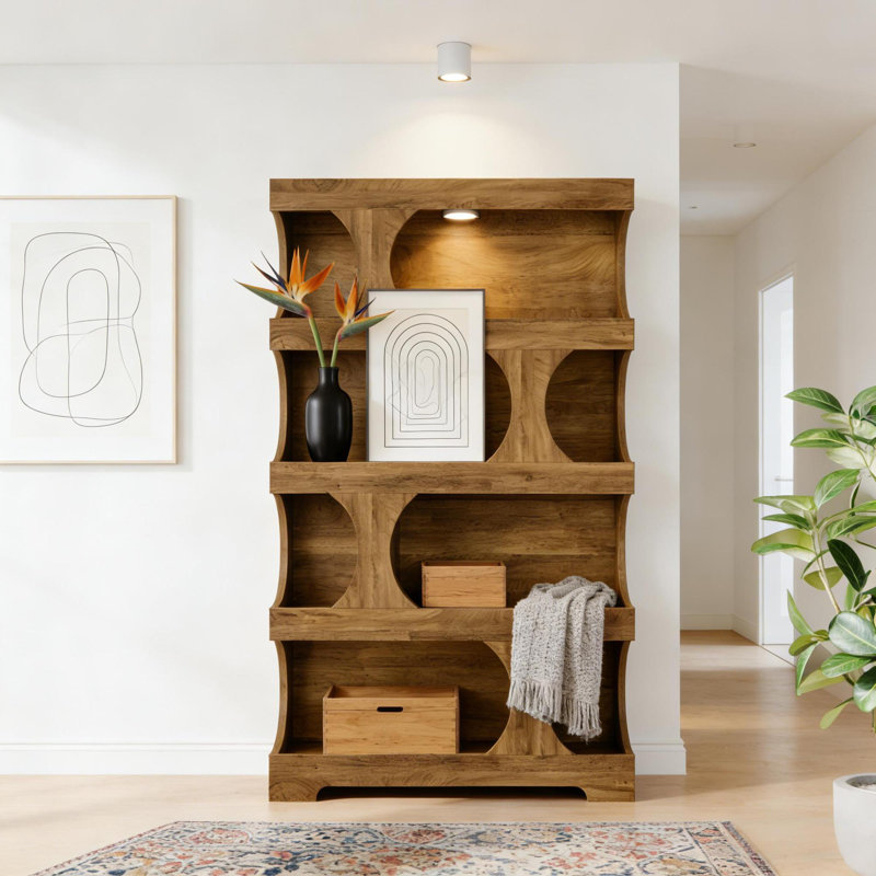 Spacieuses bibliothèques en MDF en forme de S, design moderne pour la maison