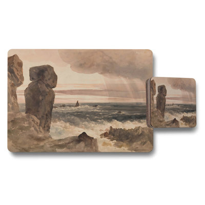 Seascape Rock Formations Placemats And Coasters Set Artwork
