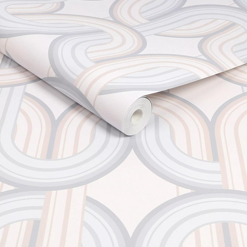 Envy In the Loop Geometric Wallpaper, Grey