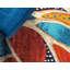 Tapis abstrait bleu / orange / crème Dolgeville-1419850774