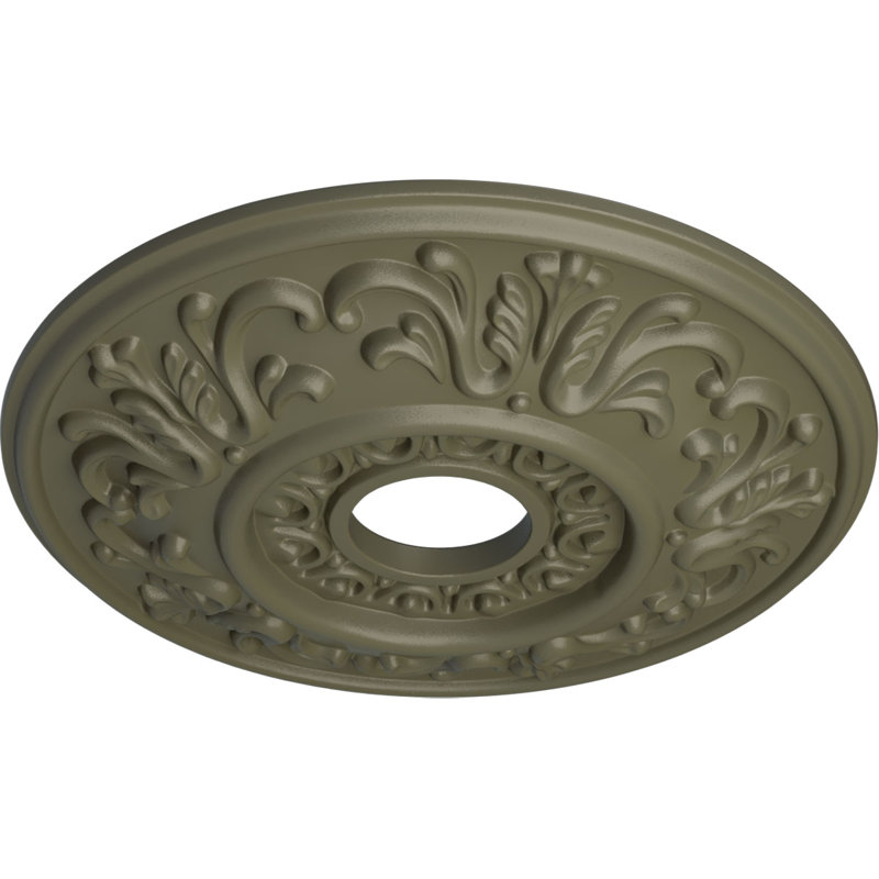 Endurathane Orrington Ceiling Medallion, 19 5/8"OD x 4 3/4"ID x 1 3/4"P (Fits Canopies up to 4 3/4"), Hand-Painted Castle Stone Crackle Finish