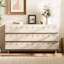 Commode moderne à 6 tiroirs avec motif à vagues et sécurité anti-basculement-1312614854