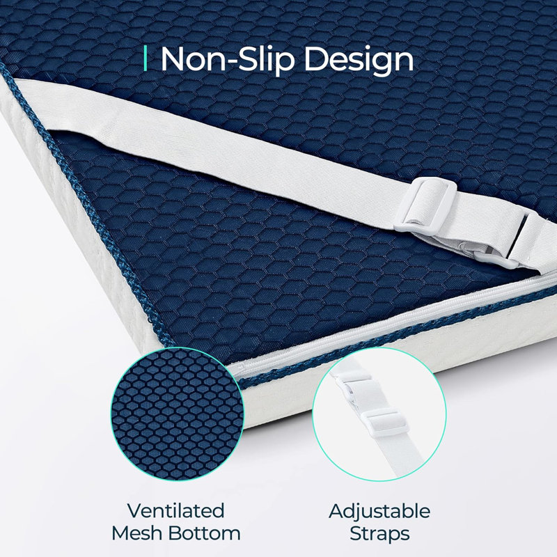 Machine Washable Mattress Cover For 3 Inch Mattress Topper, Twin XL