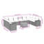  Ensemble de canapé de patio 11 pièces avec coussins en rotin de polyester noir
