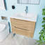 Ensemble de meuble-lavabo mural avec lavabo blanc-627703208