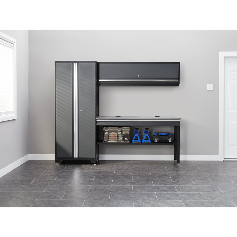 Bold Series 4 Piece Complete Storage System Set, Gray/Stainless Steel