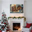 Art mural de Noël à la ferme, campagne enneigée avec grange, charmantes décorations hivernales, décoration sur toile tendue avec châssis de qualité supérieure, prête à être accrochée ， Décorateurs d'intérieur-275574767