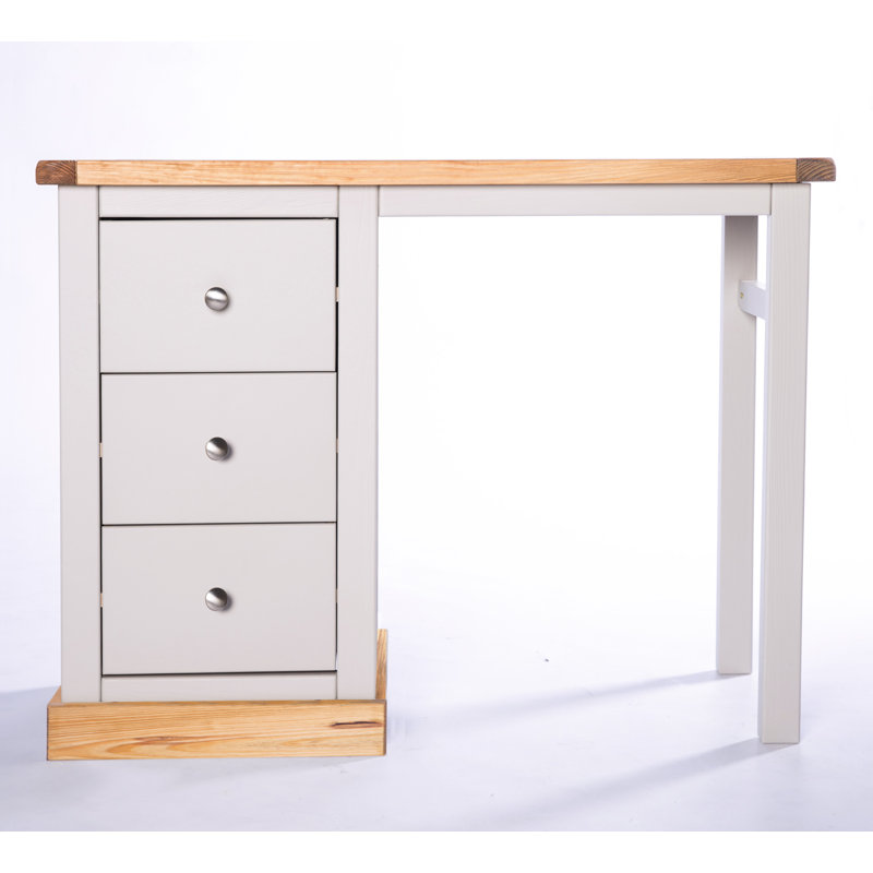 Englehart Writing Desk, Chrome, Grey/Wood